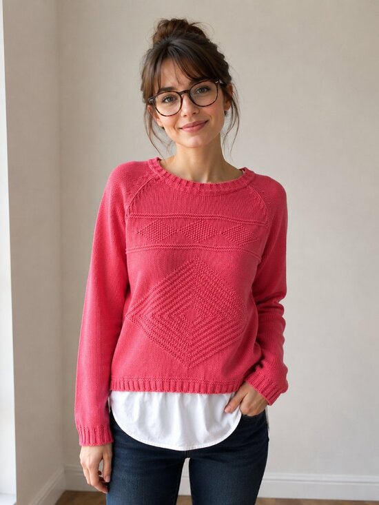 Hooked Up by IOT Sweaters - ❤️Decorative Hem Red Sweater❤️